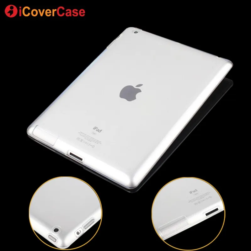 Защитный чехол для Apple iPad 4 3 2 iPad4 силиконовые чехлы прозрачный цвет мягкая кожа