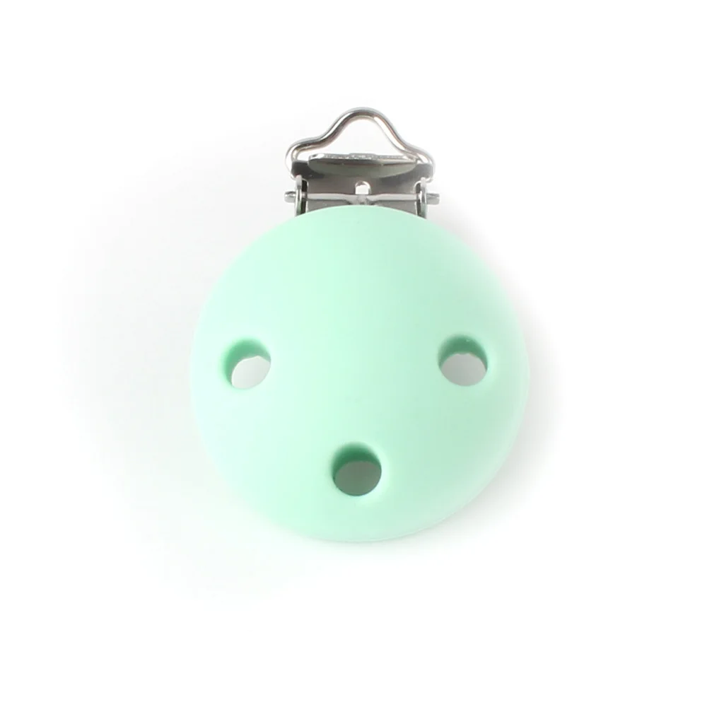 38 Mint Green Держать и расти 3 шт. круглый силиконовые соски зажимы детский Прорезыватель зубное кольцо-прорезыватель цепи интимные аксессуары младенческой застежками Держатели - Цвет: 38 Mint Green