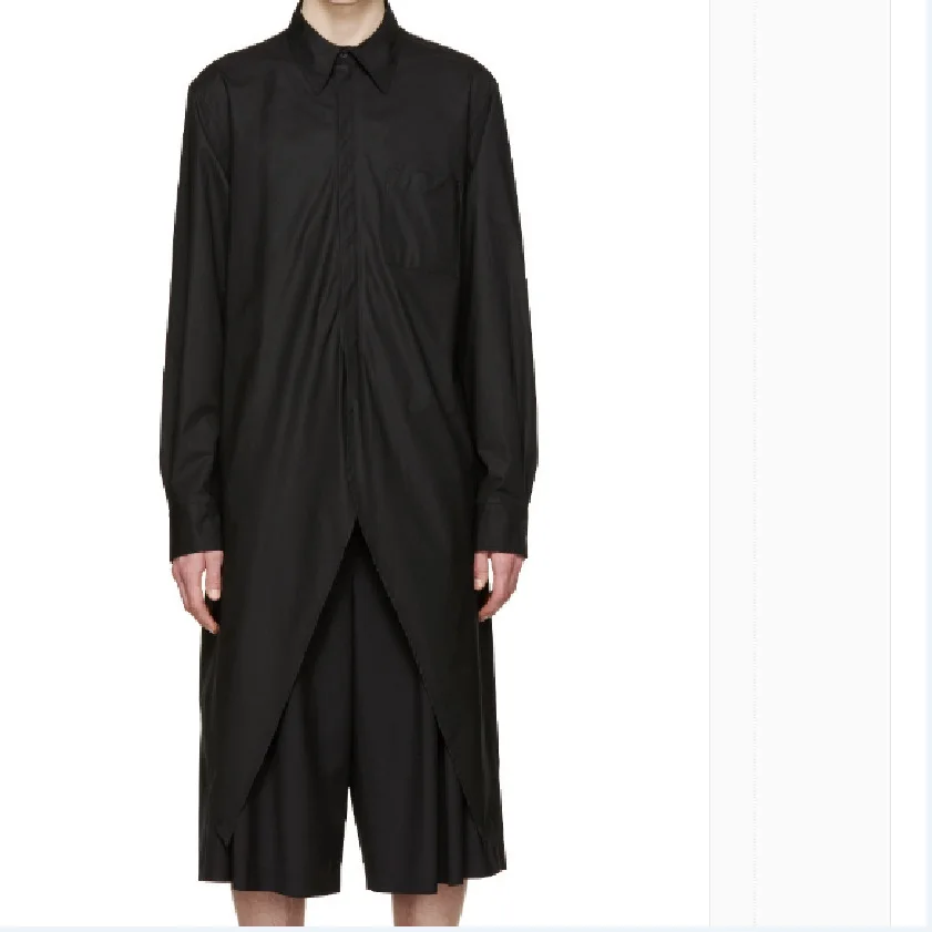 S ~ 5XL новая мужская одежда размера плюс GD средней длины с длинными рукавами
