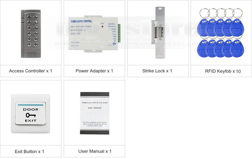 Diysecur RFID 125 кГц Reader клавиатуры Система контроля доступа безопасности комплект+ Электрический Чеканный замок на дверь+ Питание K4