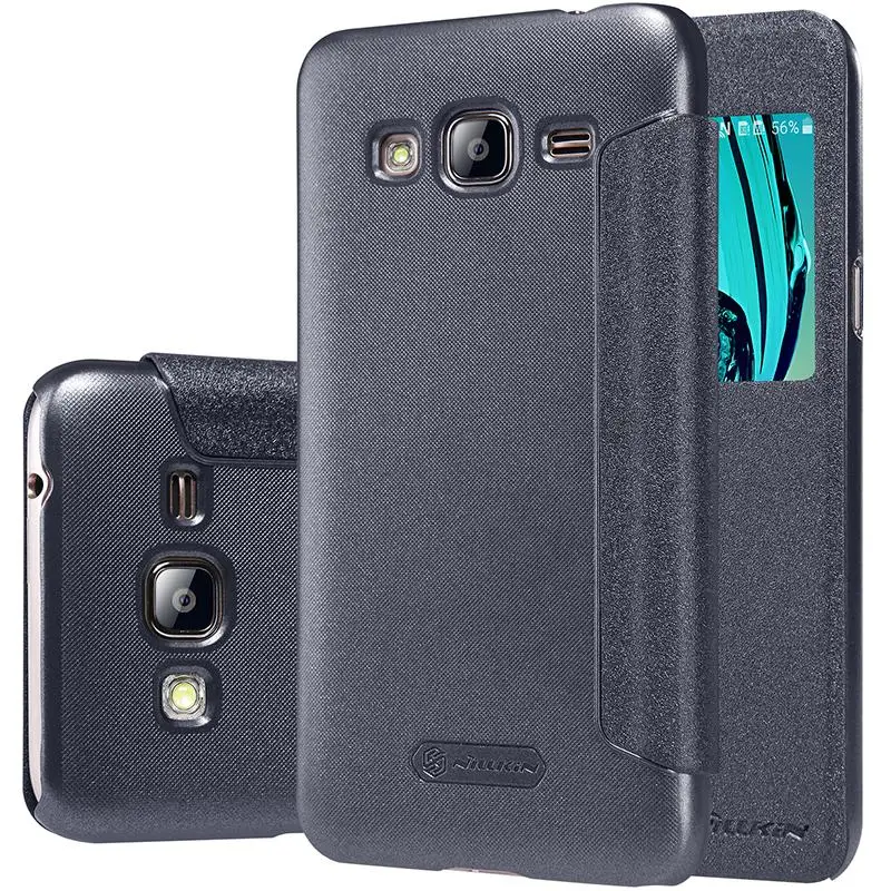 Nillkin Sparkle кожаный чехол для samsung Galaxy j3 2016 j320f j320h j3109 флип-чехол 6 с умным окном |