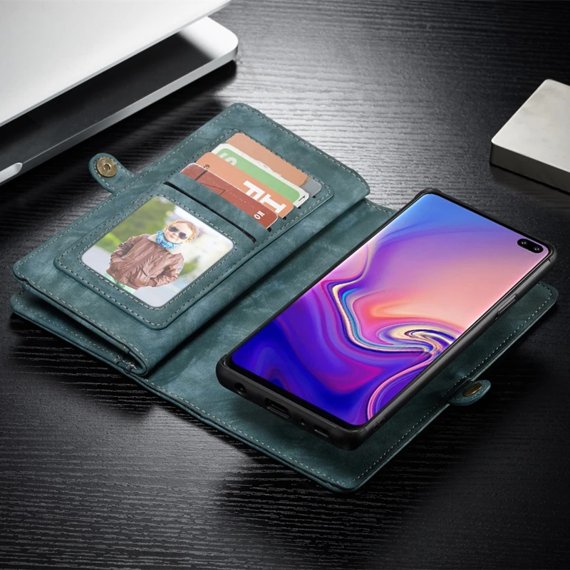 Для Samsung Galaxy S10 Plus + чехол G975N G975U G975FD 2 в 1 съемный многофункциональный кожаный