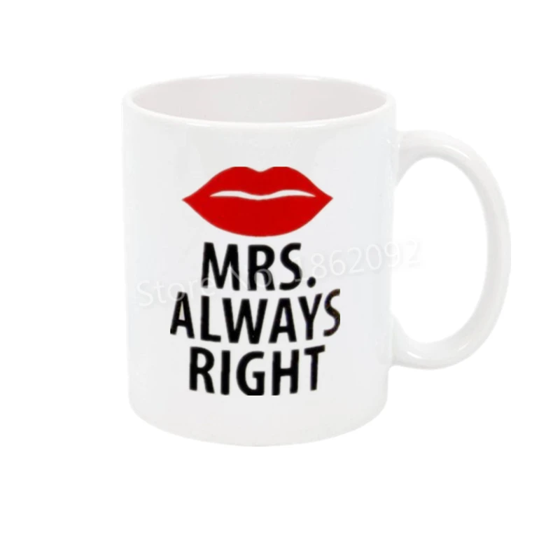 Забавный Mr Mrs Кофе кружка набор Новинка mr. Right всегда прав пара кружки чашки носки