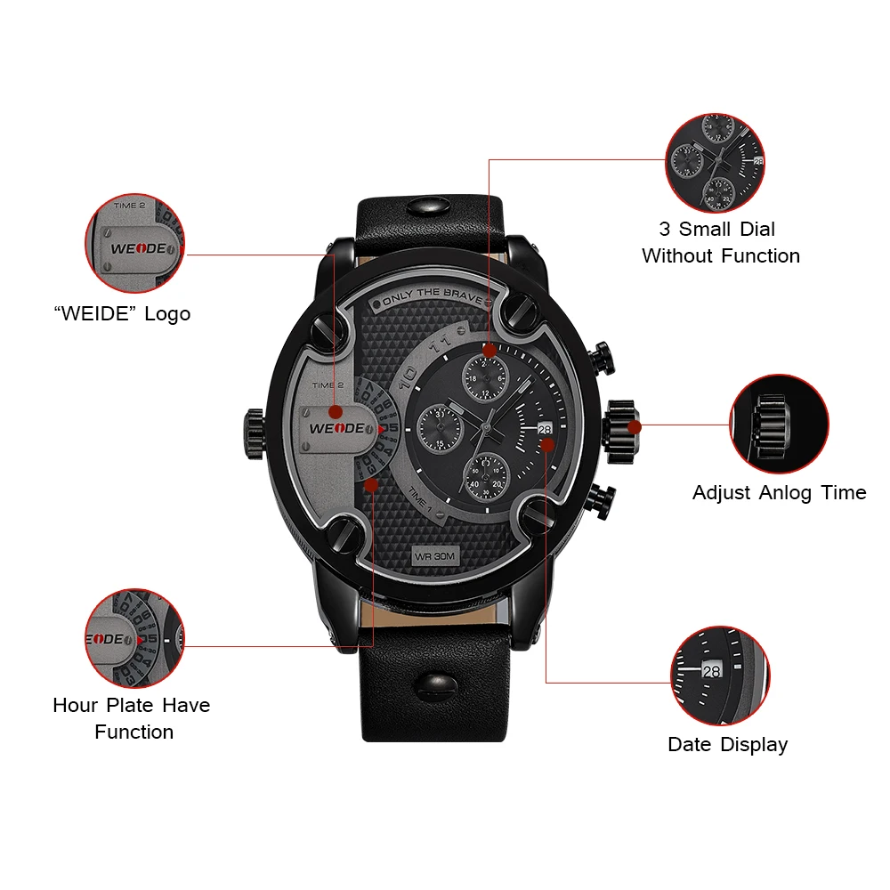 WEIDE повседневная мужская обувь из натуральной кожи мужские спортивные часы