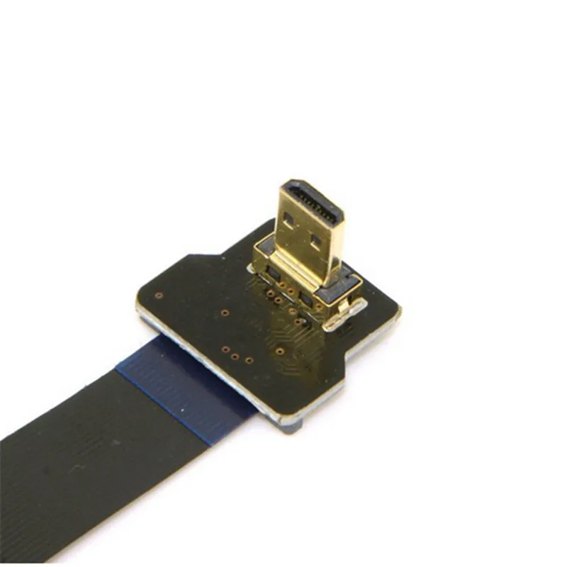 Плоский кабель 90 градусов вниз под углом FPV Micro HDMI совместимый штекер вверх FPC для