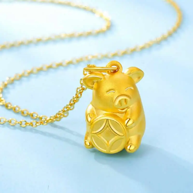 Новое поступление чистое 24K желтое золото Подвеска женская 999 Золотая монета со
