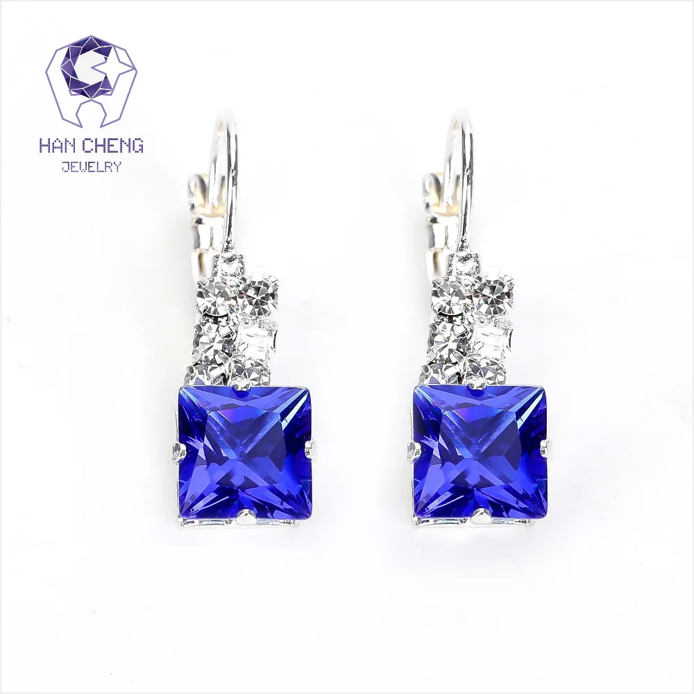 Новые модные роскошные романтичные серьги Стразы квадратные гвоздики с