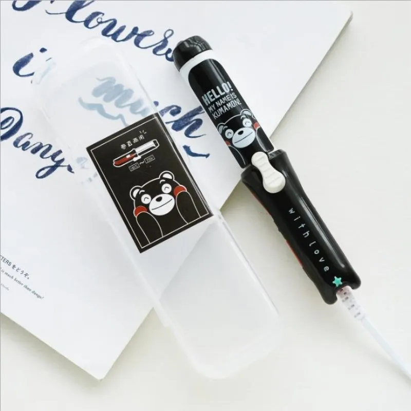 black bear Новое поступление, мини-щипцы для завивки волос, портативные щипцы для завивки волос, маленькие дорожные бигуди, милые щипцы для завивки волос, Мультяшные Инструменты для укладки волос - Цвет: black bear