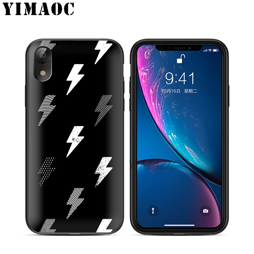YIMAOC Skull Cat Sheep Moon Soft TPU Black Silicone Case for iPhone X or 10 8 7 6 6S Plus 5 5S SE Xr Xs Max |