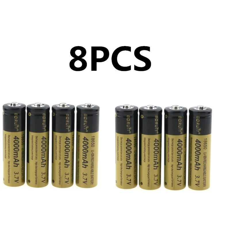 8PCS Перезаряжаемый 18650 литий-ионный аккумулятор 3,7 V 4000mAh 18650 Аккумулятор для фонарей фар с дистанционным управлением автомобиля - Цвет: 8PCS