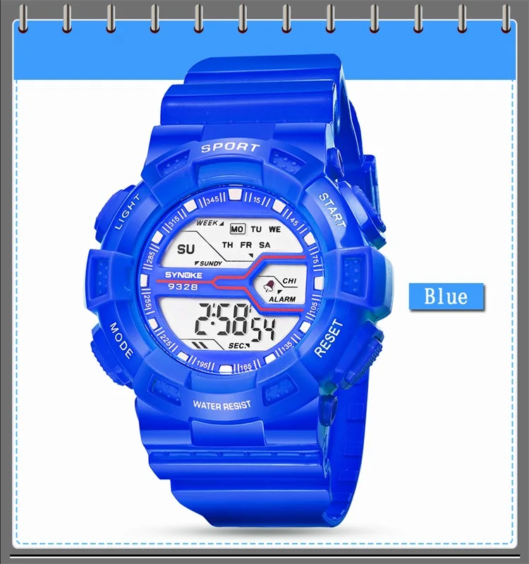SYNOKE Montre, детские, для мальчиков, для студентов, люксовый бренд, водонепроницаемые спортивные часы, светодиодный, цифровые, с датой, наручные часы, модные, Relogio L30