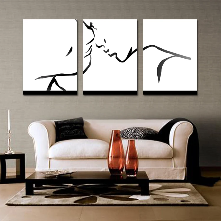 

Black Abstract Wall Art Lovers Painting Simple Kiss Pattern Oil Painting For Living Room Painting Home Wall Decoration