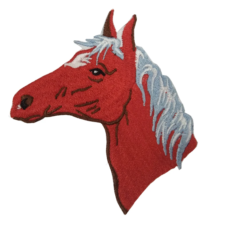 

10pc Very fashionable ed Horse head back with glue embroidery patch diy clothing patch applique blossom DIY Accessory Sewing Su