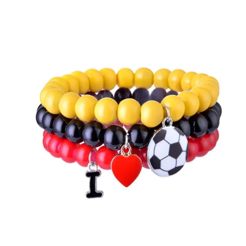 3 шт./компл. цветной браслет с надписью I Love Football three и из смолы оптовая продажа для