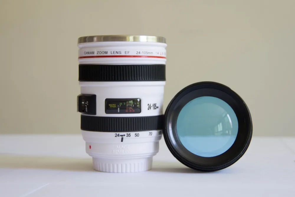 Camera SLR Lens Water Cup Sixth Generation Stainless Steel Inner Tank Insulation Creative Black and White | Дом и сад