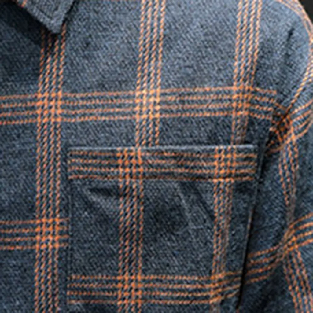 Camisa рубашка осенне-зимний синий плед Клетчатый рубашка мужские рубашки с длинными рукавами Chemise Homme хлопковые мужские рубашки в клетку