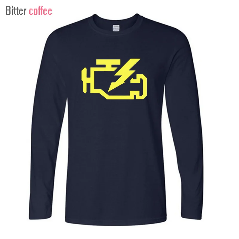 

Autumn and Winter Hot Sale Long Sleeve O-Neck T Shirt Cotton CHECK ENGINE LIGHT Men's Printing High Quality Tee Shirt Euro Size