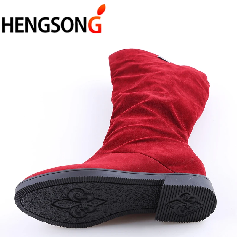 Женские ботинки из флока до середины икры на осень зиму|high boots|winter women bootswomen boots |