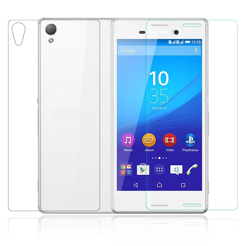 Original Yihailu 2pcs/lot Front and Back For Sony Xperia M4 Aqua Premium Tempered Glass Screen Protector 2.5D 9H Toughened Film