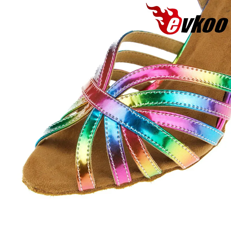 Женские туфли для латиноамериканских танцев Evkoodance разноцветные из