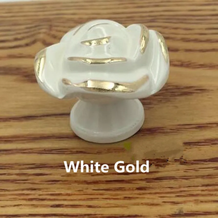 Ручки для мебели в ретро стиле креативные ручки виде розы античное серебро ящика