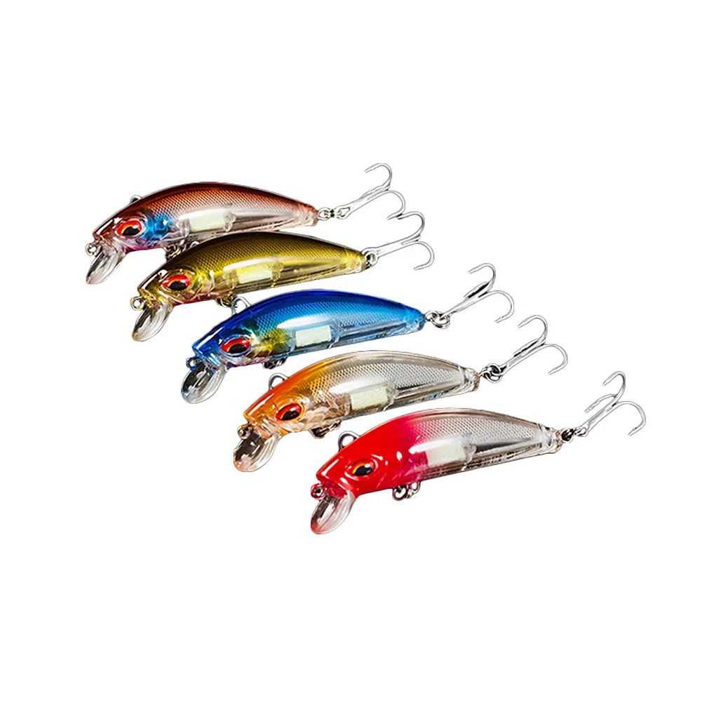 

5Pcs Luminous Fishing Lures Hard Artificial Crank Bait 3D Eyes 7cm/10.4g Fishing Wobblers Crankbait MC889