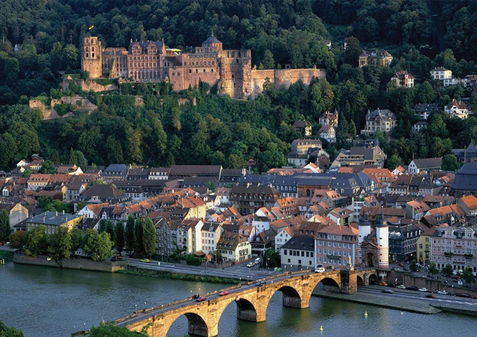Металлические завернутые магниты SOUVEMAG Германия Heidelberg пейзаж туристическое