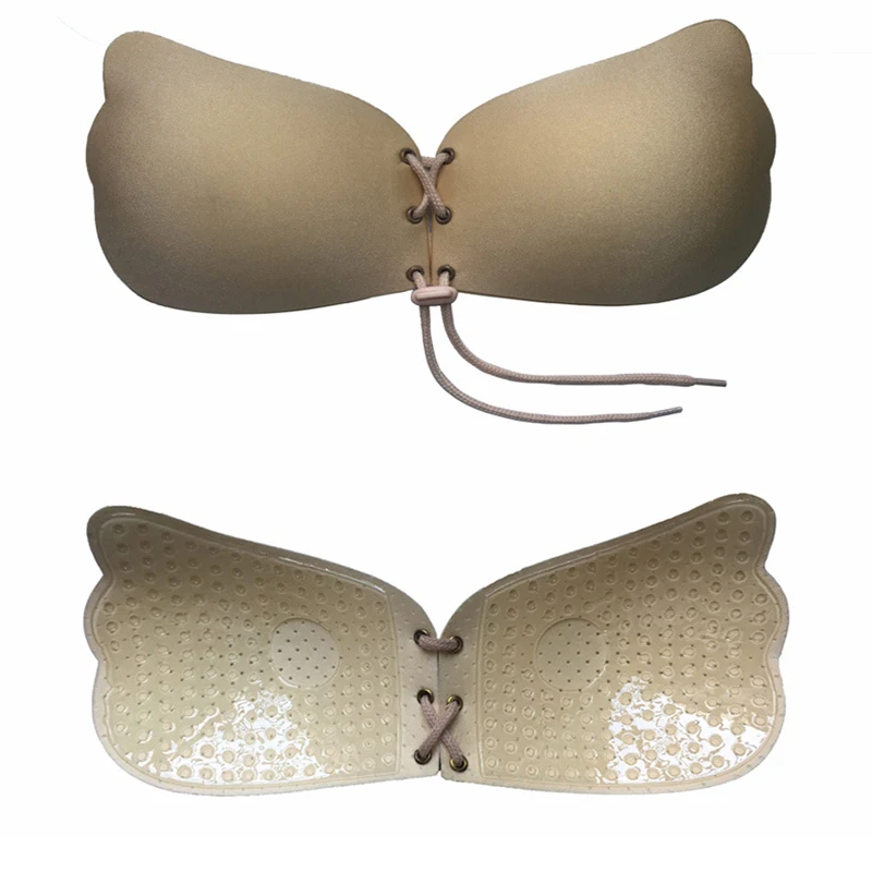 Женское самоклеящееся невидимое нижнее белье без бретелек силиконовый дышащий