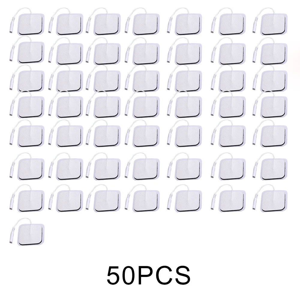 50pcs set 4 50/100 шт электроды для миостимулятор физиотерапевтическая Машина Патчи для похудения Массажер клейкие гелевые подушечки потери Вес - Цвет: 50pcs set 4