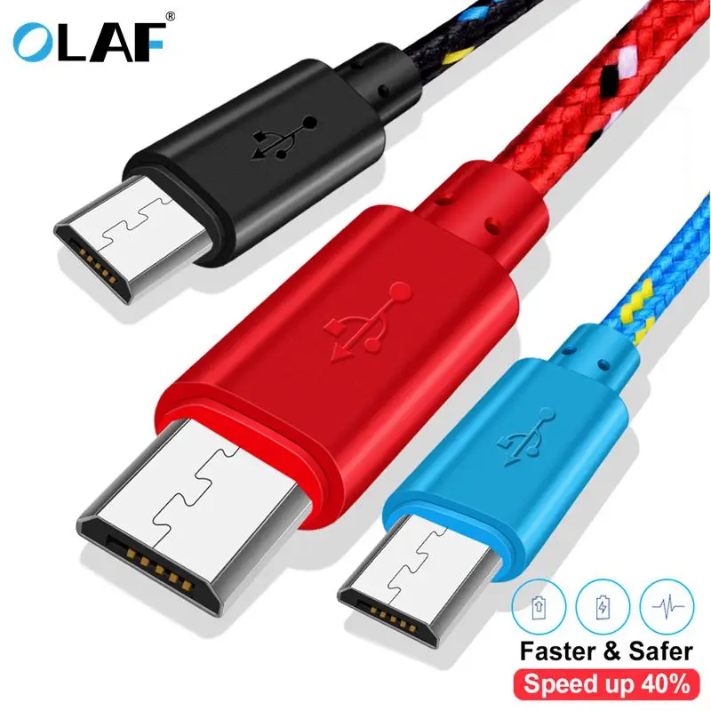 Кабель Micro USB OLAF для быстрой зарядки и синхронизации данных в нейлоновой оплетке 0
