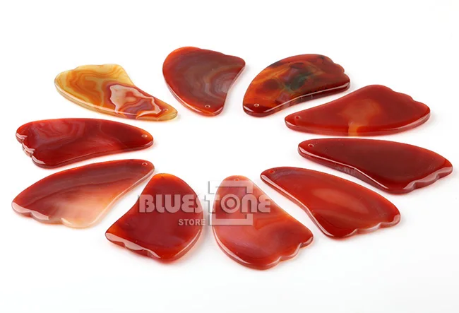 Натуральный агат гуаша Сердолик Gua Sha пластины Gua Sha Доска тело и инструмент для массажа лица иглоукалывание