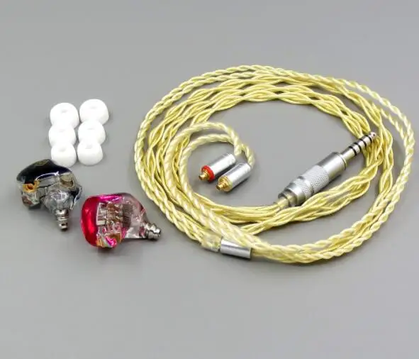 Type10 LN005919 чистый серебряный золотой кабель+ DIY пользовательские 5 единиц динамики арматура в ухо наушники+ MMCX кабель для Shure se535 se846 - Цвет: Type10