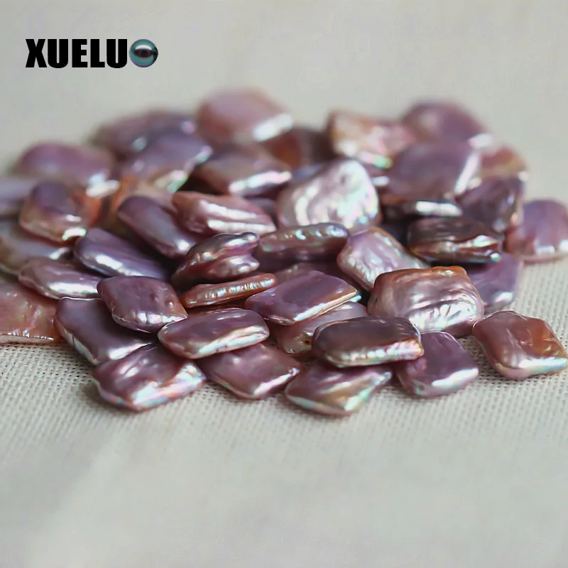 Xueluo 15-20 мм Природный Фиолетовый барокко площадь пресной воды жемчуг бисер DIY для серьги кулон