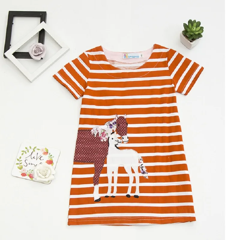 2017 детские платья блузки из 100% хлопка для девочек летние топы с коротким рукавом