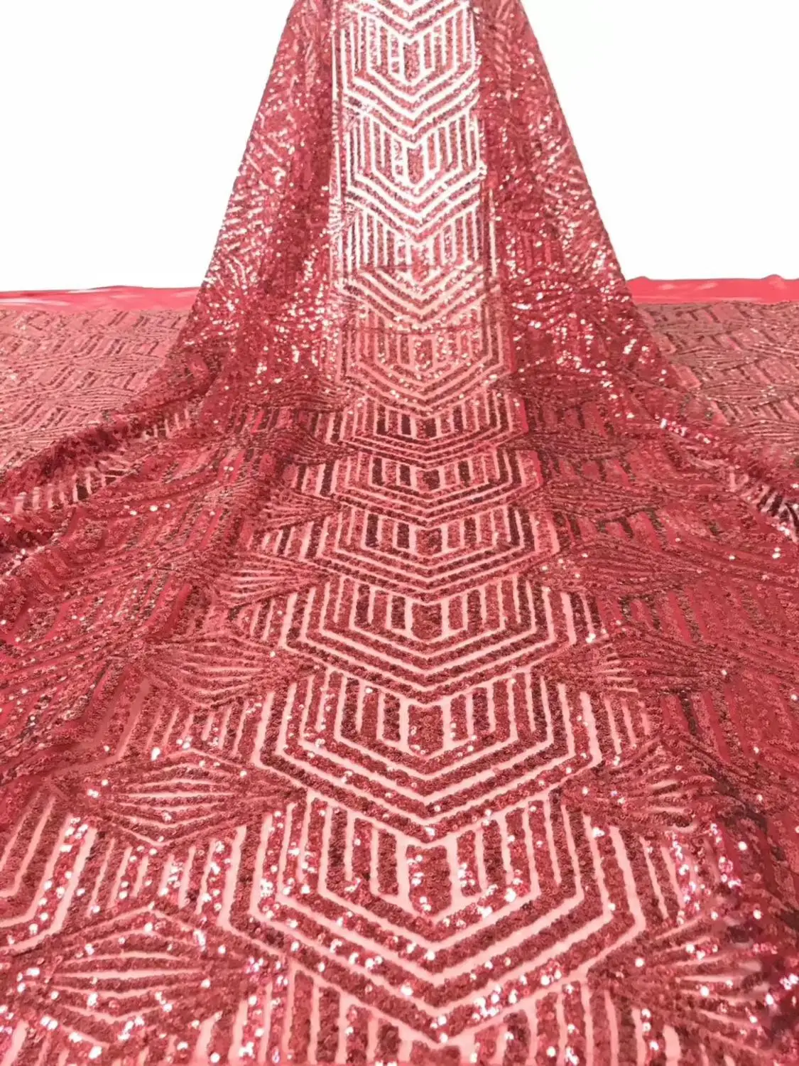 

Hot Selling High Quality African Tulle Lace Fabric With Sequins Embroidery French Lace Fabric For Nigerian Wedding dress