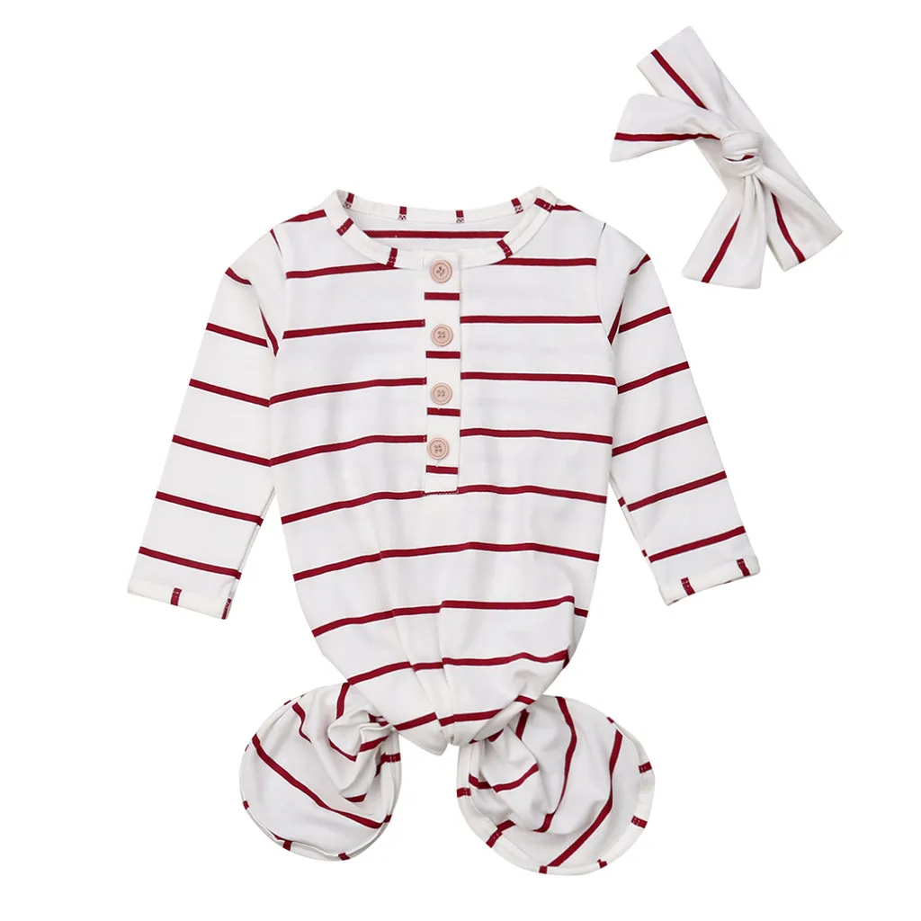 Newborn Baby Boy Girl Stripe Crib Sleeping Bag Wrap Swaddle Hat Clothes Set | Детская одежда и обувь