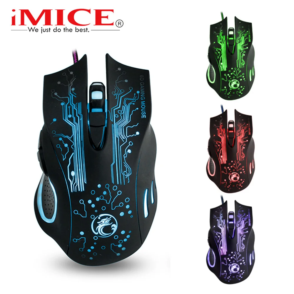 

2400 DPI USB Wired Game Gaming Mouse Gamer For PC Computer Laptop 6 Buttons LED Optical Game Mouse Ergonomic Mice X9 Mause