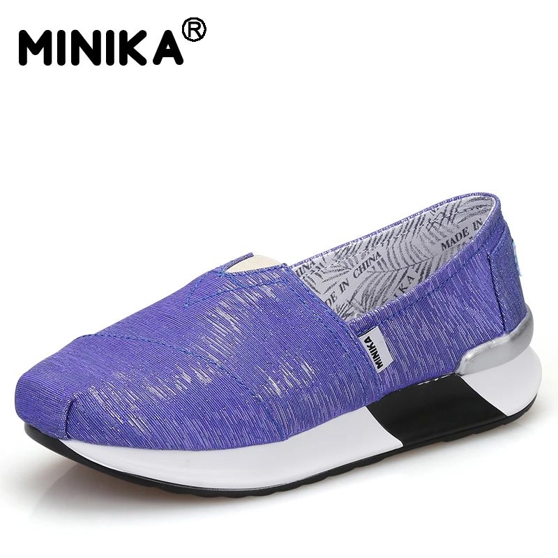 Minika/Новинка 2017 года Женская обувь на плоской платформе Повседневная Молодежная