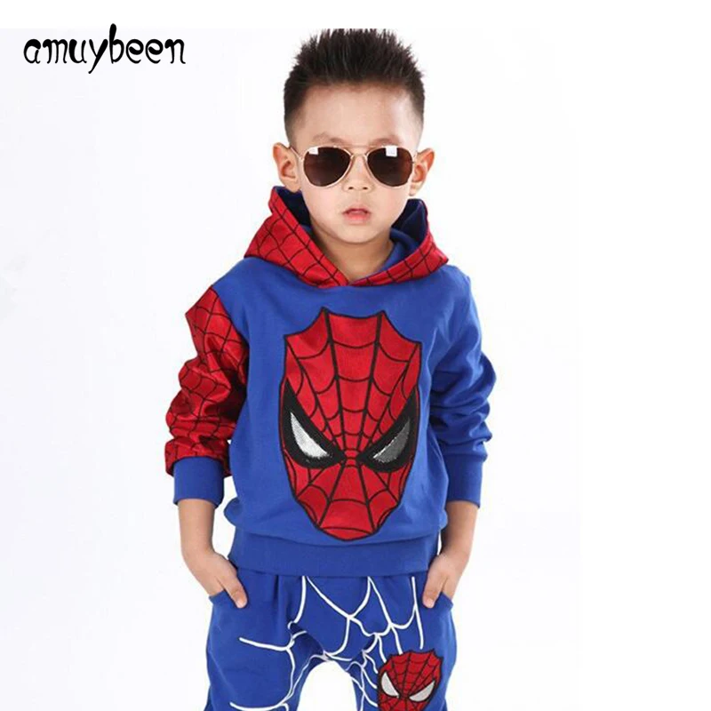 Boys sets children clothes spiderman Cotton Baby Suits Fashion boys clothing Children Long Sleeve Kids Sports Clothes Set |