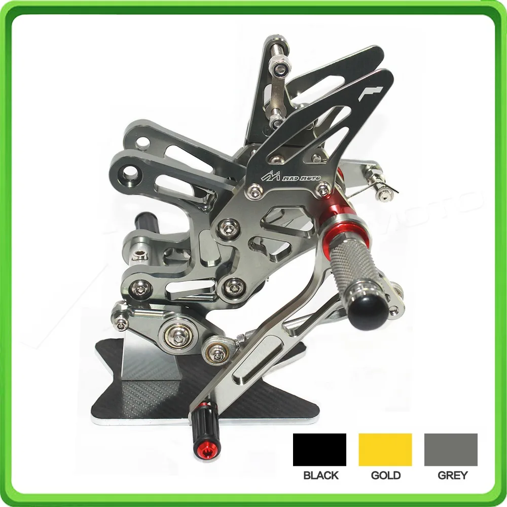 

quick shifter Shift Rearsets rear set sets footrest foot pegs pedal For Kawasaki Ninja ZX10R ZX 10R ZX-10R 2016 2017 2018 Gray