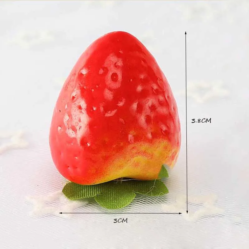 

20pcs Fake Strawberry Mini Foam Strawberry Plastic Artificial Strawberry simulation Fruit For Home Wedding Decoration Fake fruit