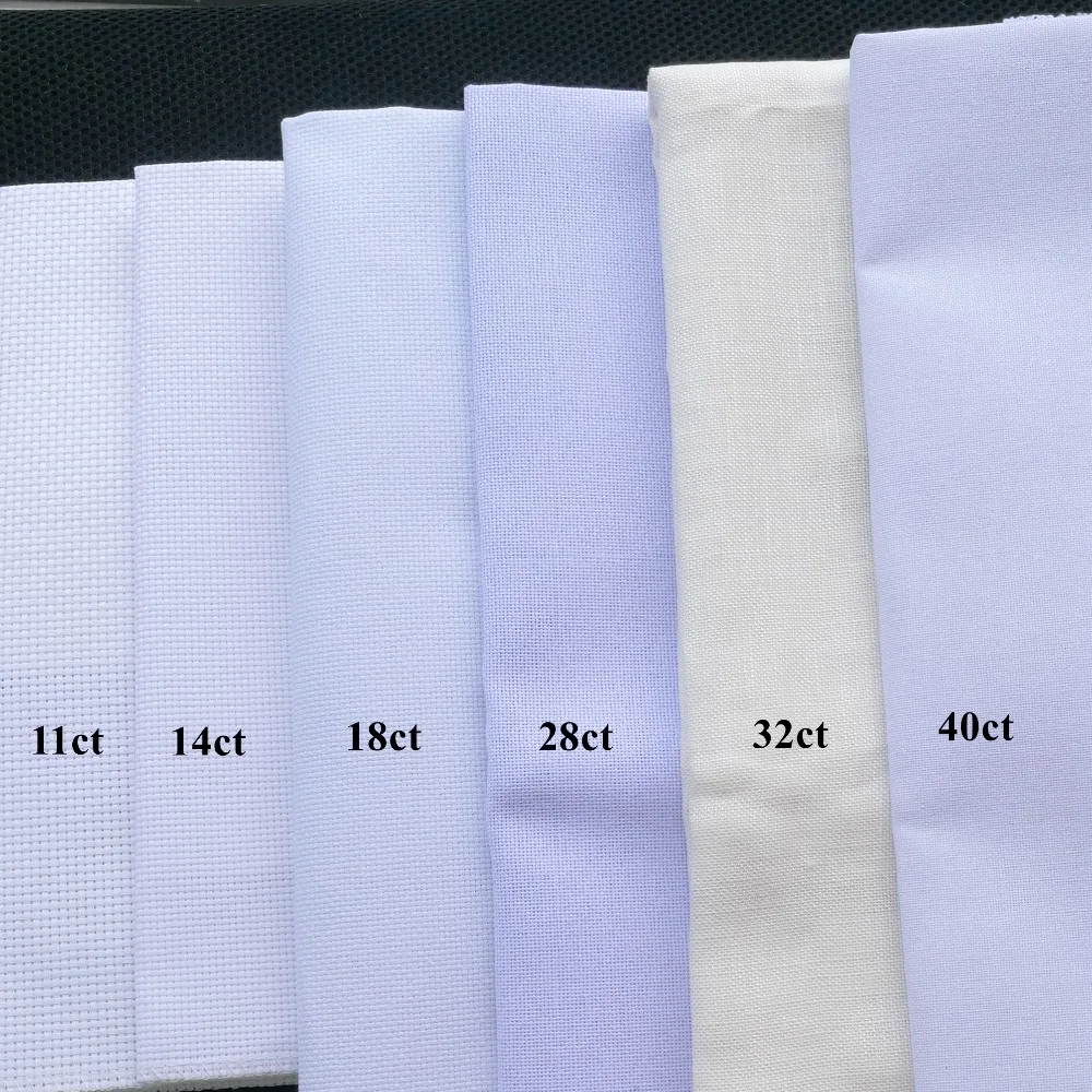 

145x100cm Aida cloth 18ct 28ct 40ct cross stitch fabric canvas small grid white color DIY handcraft supplies stitch embroidery