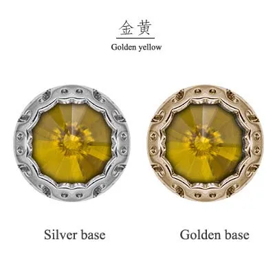 Golden yellow 12 мм круглой формы плоские стеклянные кристаллы стразы, форма птичьего гнезда основа пришить камни для diy ювелирных аксессуаров - Цвет: Golden yellow