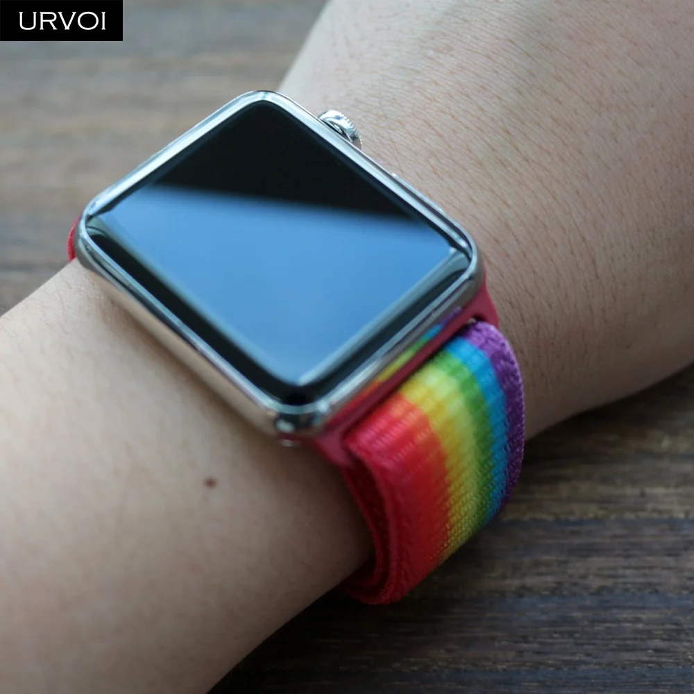 URVOI Спортивная петля для apple watch band series 4 321 pride edition ремешок iWatch двухслойная дышащая