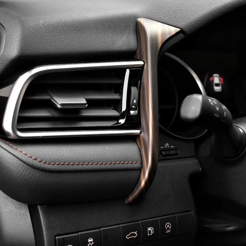 QHCP Car Dashboard Strip Left Air Vent Outlet Trims ABS Decorative Stickers Wood Grain Carbon Fiber Style For Toyota Camry 18-20 |