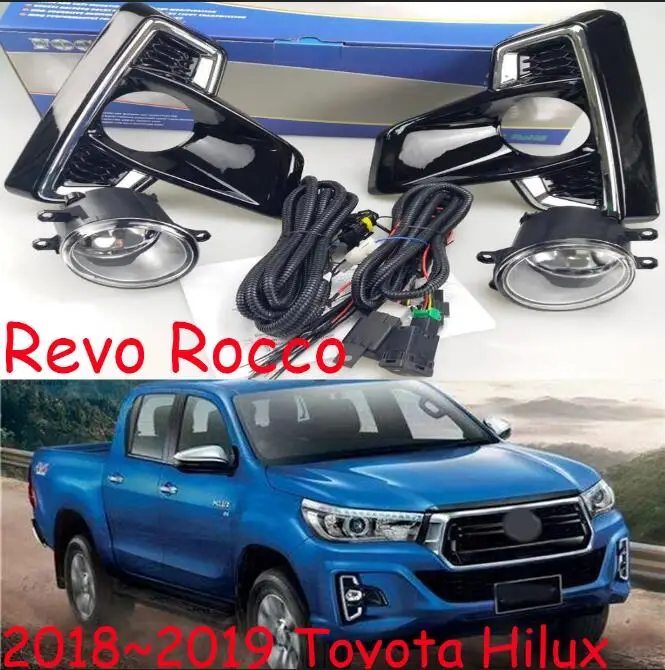 one set 1 комплект Автомобильный Стайлинг для фар Toyota Hilux Revo Rocco бампер противотуманная фара 4300 K галогенная лампа провод жгута ВКЛ/ВЫКЛ - Цвет: one set
