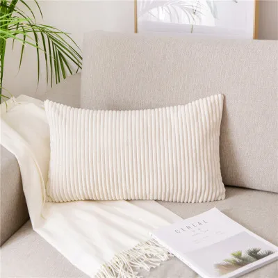 Drop Ship Corduroy Flocking Velvet Cushion Cover Pink Grey Blue Coffee Soft Home Decorative Pillow Cover 30x50cm/40x60cm Lumble