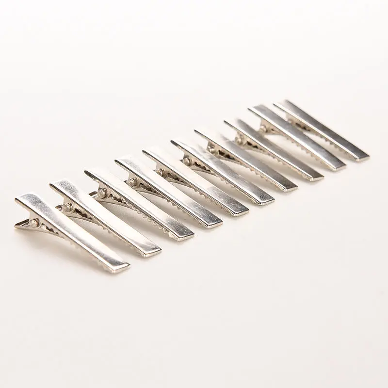 50 шт. серебристые плоские металлические зажимы для волос| |