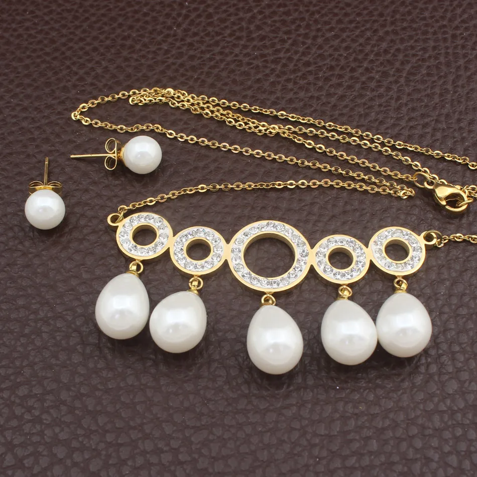 Новейшие Модные ювелирные изделия из нержавеющей стали золотого цвета круглые