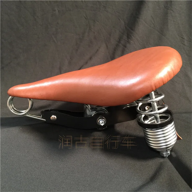 Седло Велосипедное складное из воловьей кожи в стиле ретро